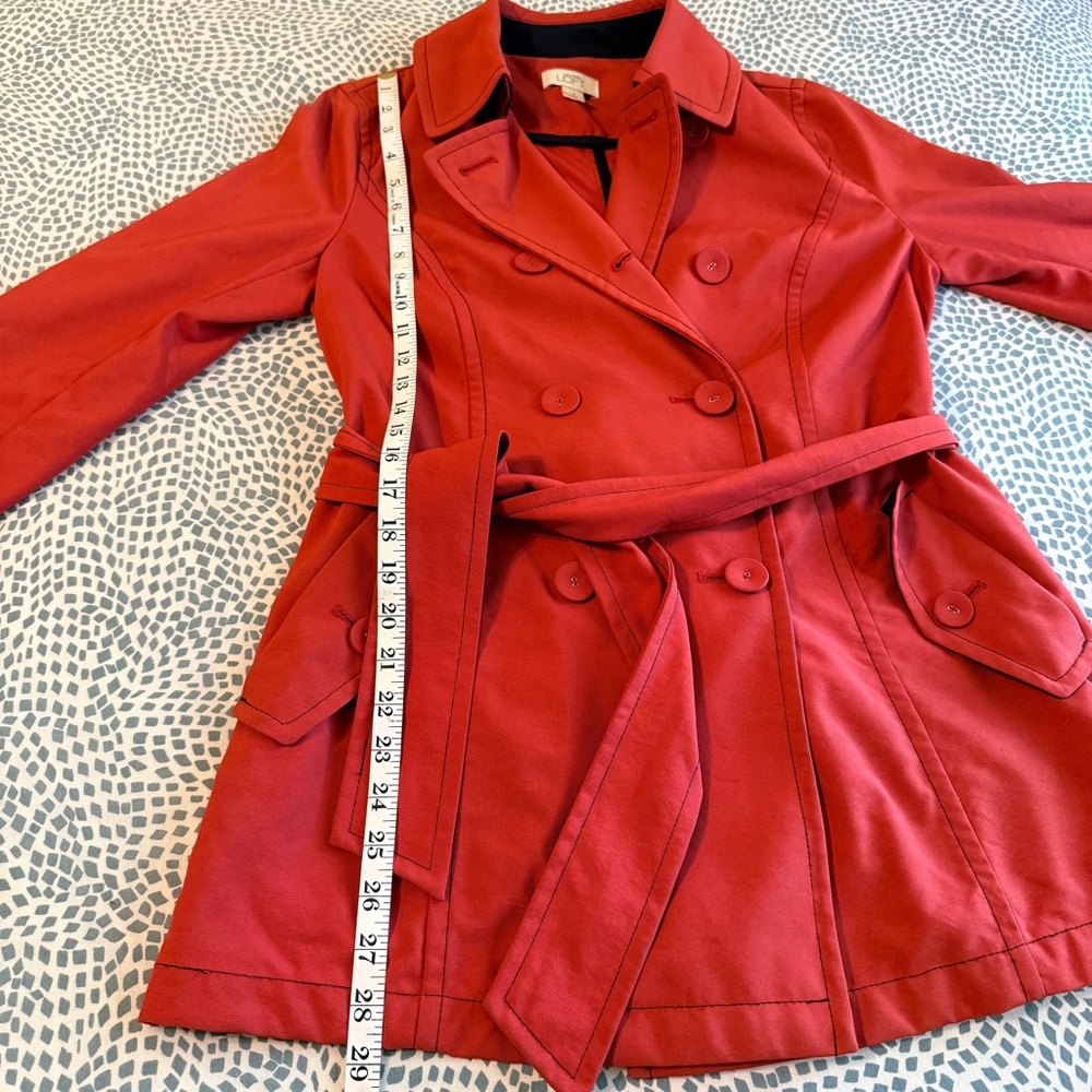 LOFT | Vibrant Red Trench Coat - Picture 3 of 5